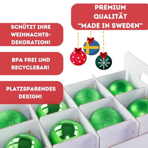 Quality Collection Weihnachtskugel-Aufbewahrungsbox mit Deckel | Compact | 47 Liter | 148 Weihnachtskugeln | Christbaumschmuck und Deko | BPA-frei