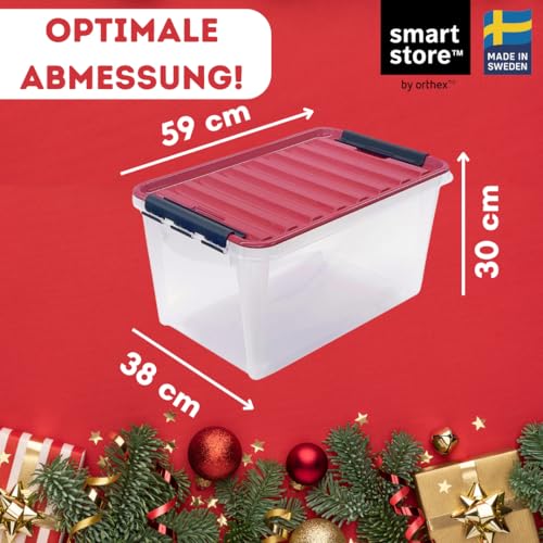 Quality Collection Weihnachtskugel-Aufbewahrungsbox mit Deckel | Compact | 47 Liter | 148 Weihnachtskugeln | Christbaumschmuck und Deko | BPA-frei